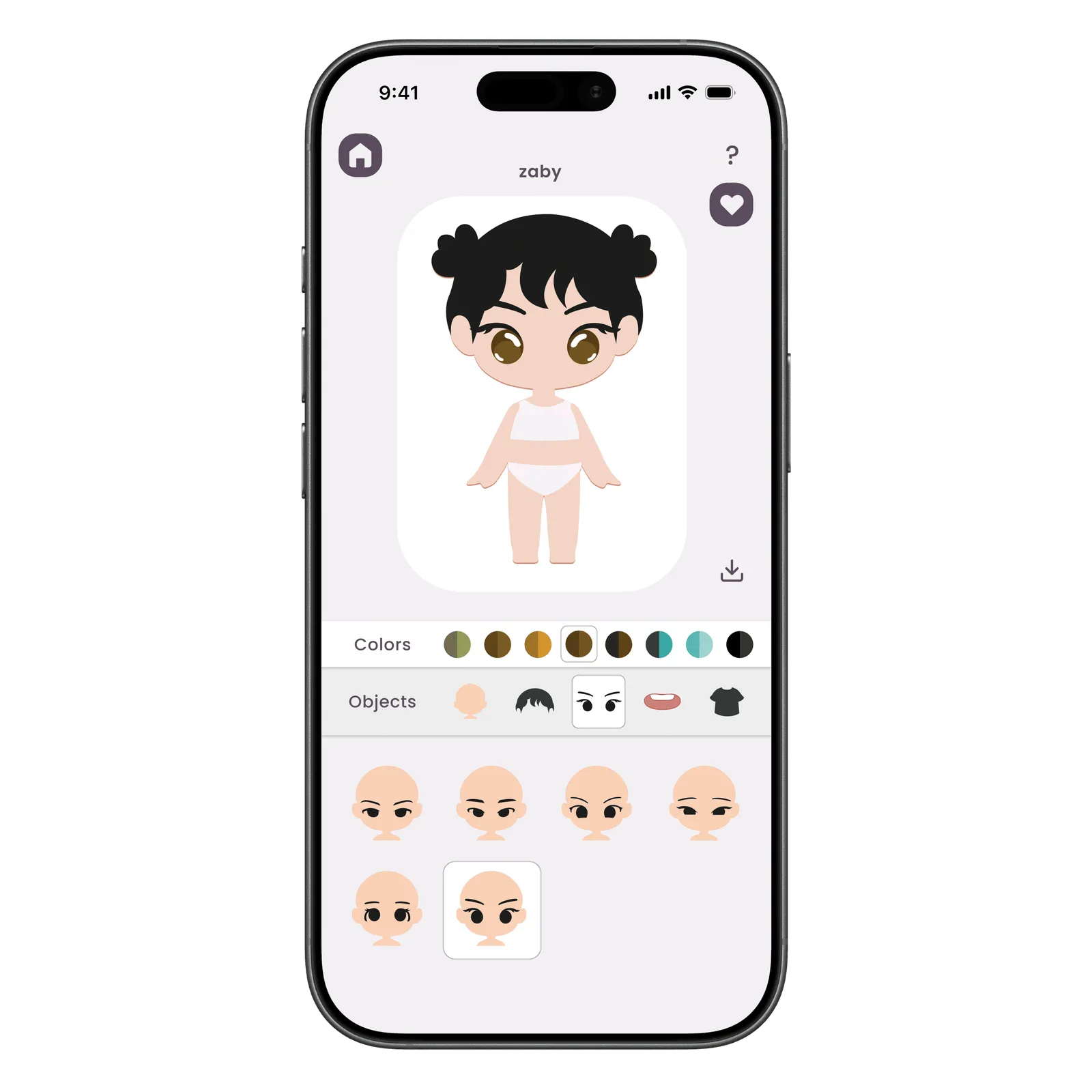 Zaby's character editor