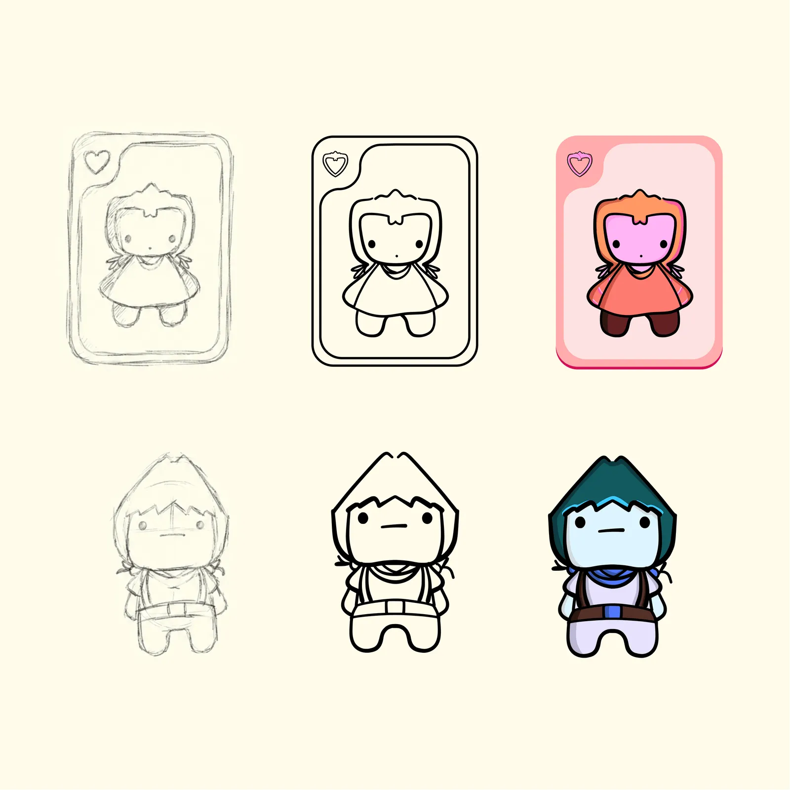 From sketch to line to color